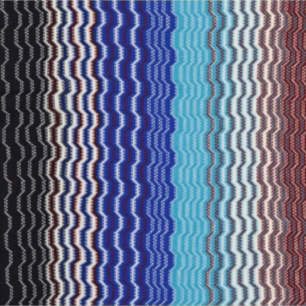 Missoni Knit Zigzag Scarf Italian Made Wool Blend Blue multi color Fring…